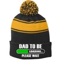 Dad To Be Loading Please Wait Stripe Pom Pom Beanie