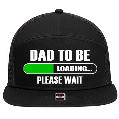 Dad To Be Loading Please Wait 7 Panel Mesh Trucker Snapback Hat
