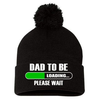 Dad To Be Loading Please Wait Pom Pom 12in Knit Beanie