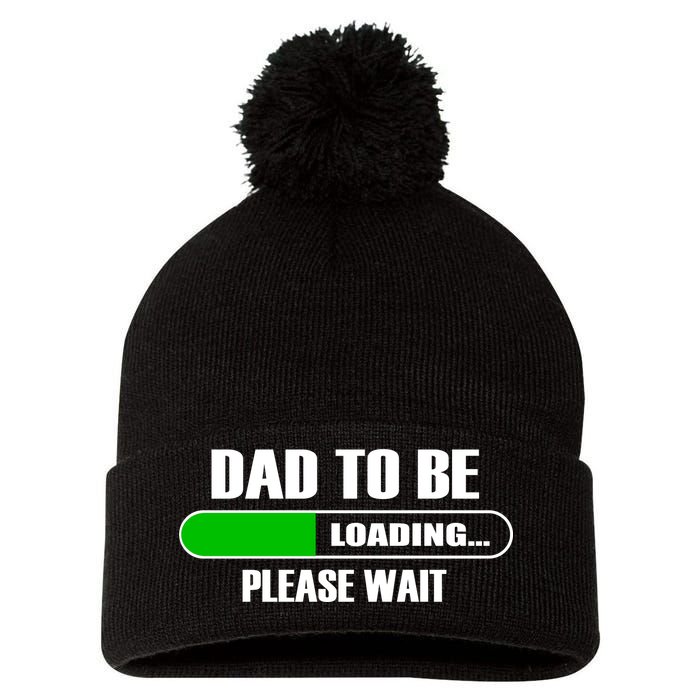 Dad To Be Loading Please Wait Pom Pom 12in Knit Beanie