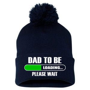 Dad To Be Loading Please Wait Pom Pom 12in Knit Beanie