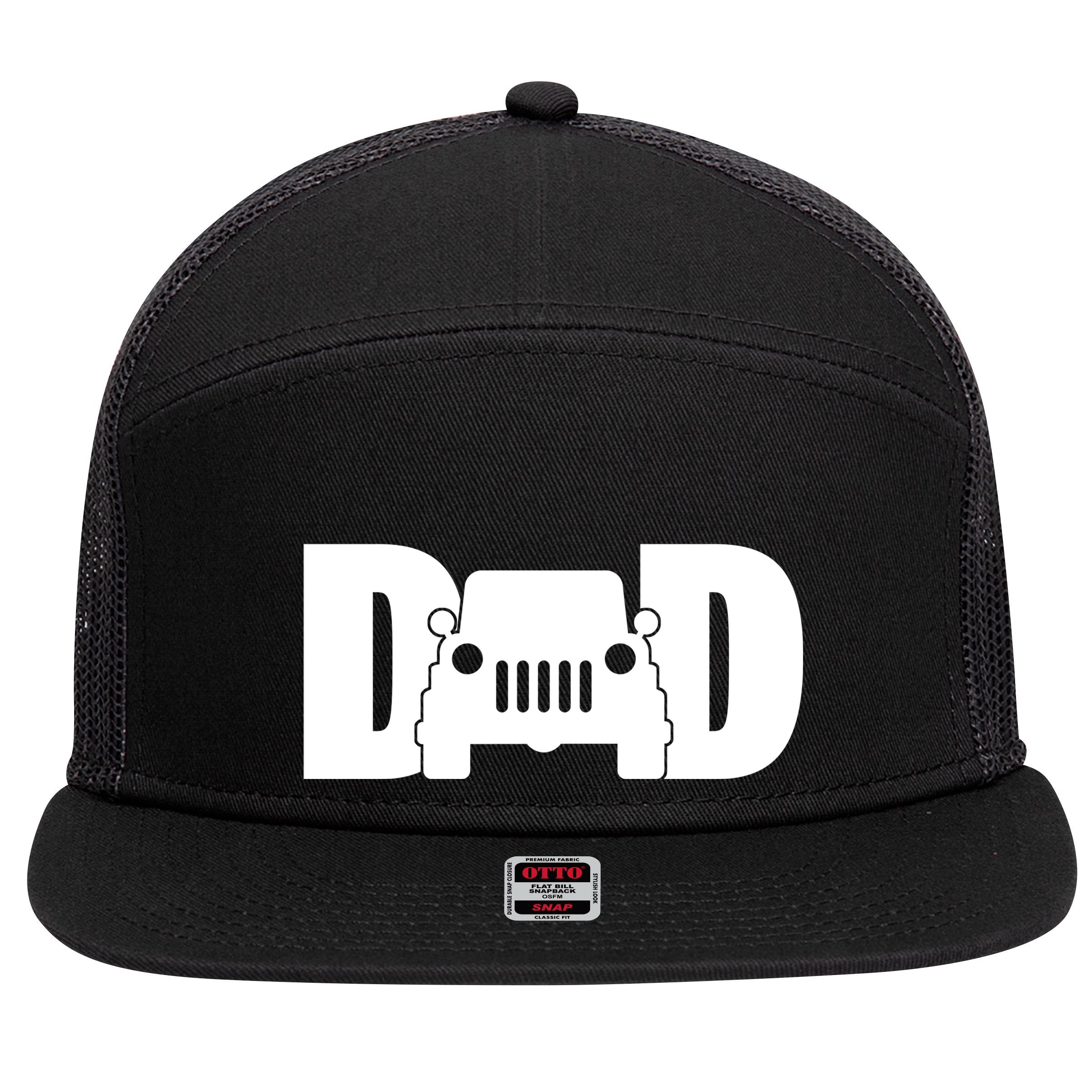 Dad Truck Logo 7 Panel Mesh Trucker Snapback Hat