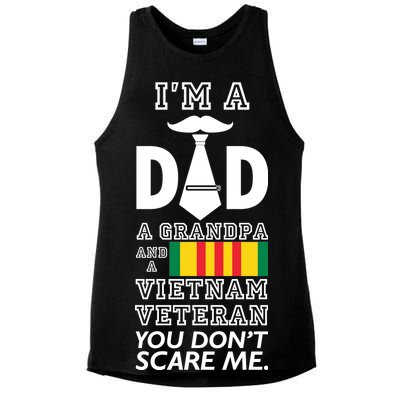 Dad Vietnam Veteran  Ladies PosiCharge Tri-Blend Wicking Tank