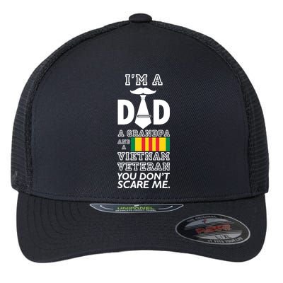 Dad Vietnam Veteran  Flexfit Unipanel Trucker Cap