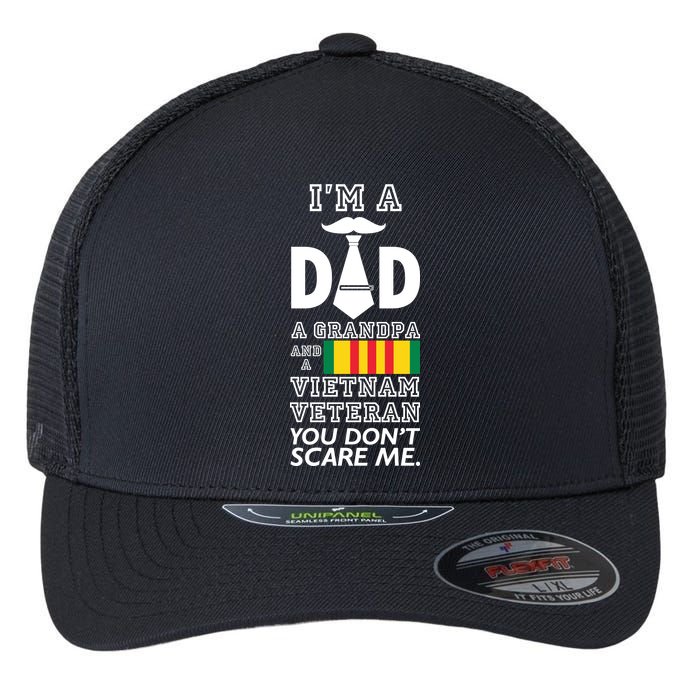 Dad Vietnam Veteran  Flexfit Unipanel Trucker Cap