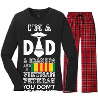 Dad Vietnam Veteran  Women's Long Sleeve Flannel Pajama Set 