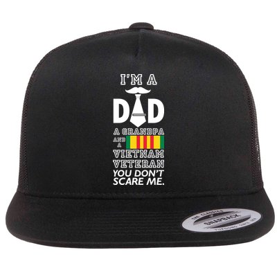 Dad Vietnam Veteran  Flat Bill Trucker Hat