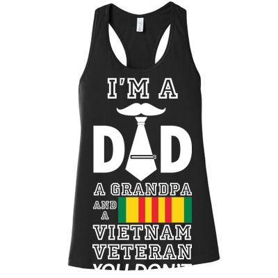 Dad Vietnam Veteran  Women's Racerback Tank