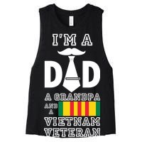 Dad Vietnam Veteran  Women's Racerback Cropped Tank