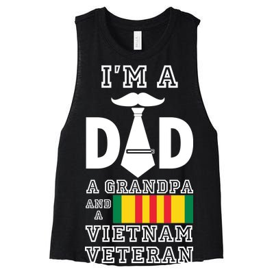 Dad Vietnam Veteran  Women's Racerback Cropped Tank