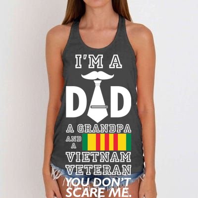 Dad Vietnam Veteran  Women's Knotted Racerback Tank