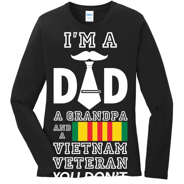 Dad Vietnam Veteran  Ladies Long Sleeve Shirt