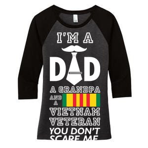 Dad Vietnam Veteran  Women's Tri-Blend 3/4-Sleeve Raglan Shirt