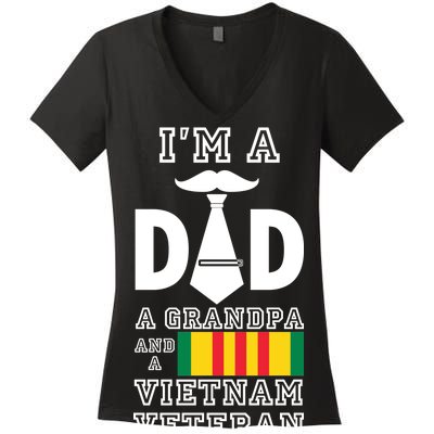 Dad Vietnam Veteran  Women's V-Neck T-Shirt