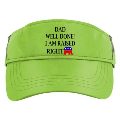 Dad Well Done You Raised Me Right Funny Pro Republican Adult Drive Performance Visor