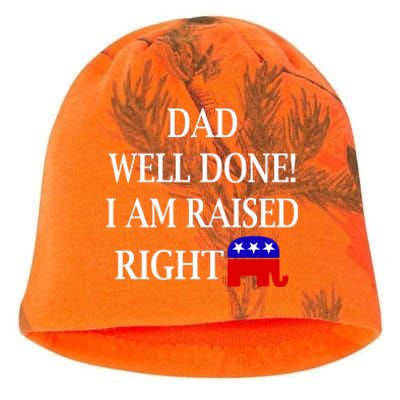 Dad Well Done You Raised Me Right Funny Pro Republican Kati - Camo Knit Beanie