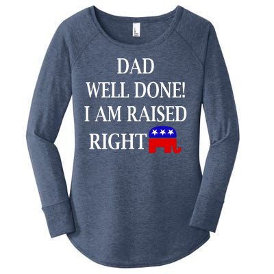 Dad Well Done You Raised Me Right Funny Pro Republican Women's Perfect Tri Tunic Long Sleeve Shirt