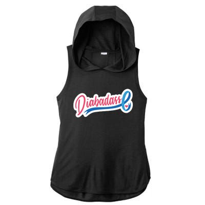 Diabetes Awareness Diabadass Ladies PosiCharge Tri-Blend Wicking Draft Hoodie Tank