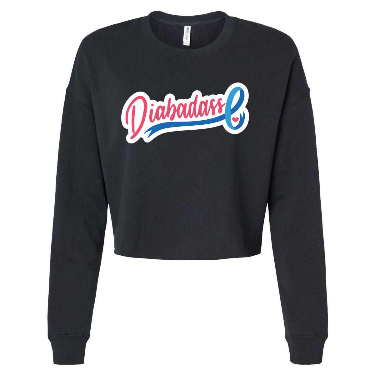 Diabetes Awareness Diabadass Cropped Pullover Crew