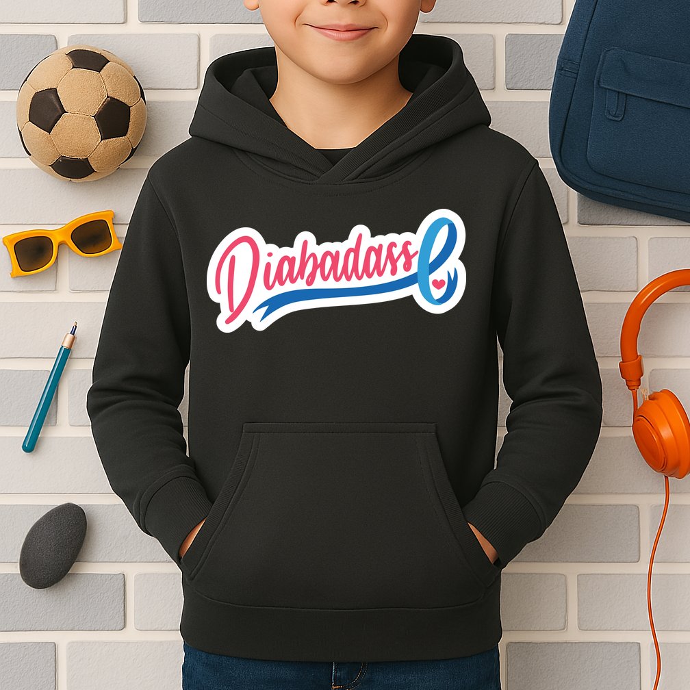 Diabetes Awareness Diabadass Kids Hoodie