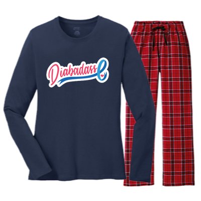 Diabetes Awareness Diabadass Women's Long Sleeve Flannel Pajama Set 