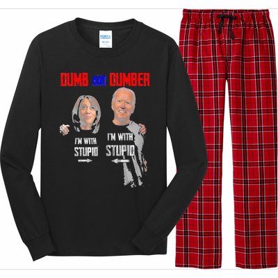 Dumb And Dumber Haris and Biden Vote For Trump 2024 Long Sleeve Pajama Set