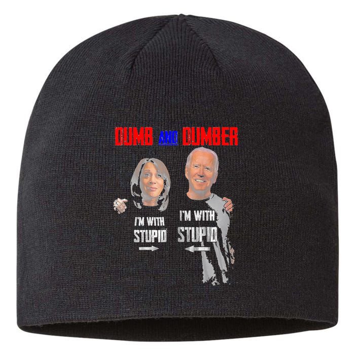 Dumb And Dumber Haris and Biden Vote For Trump 2024 Sustainable Beanie