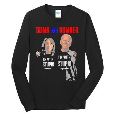 Dumb And Dumber Haris and Biden Vote For Trump 2024 Tall Long Sleeve T-Shirt