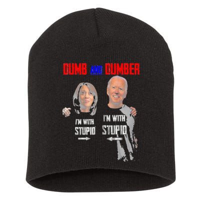 Dumb And Dumber Haris and Biden Vote For Trump 2024 Short Acrylic Beanie