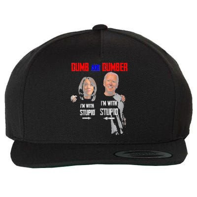 Dumb And Dumber Haris and Biden Vote For Trump 2024 Wool Snapback Cap