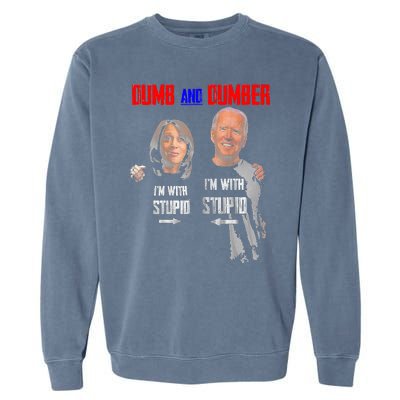 Dumb And Dumber Haris and Biden Vote For Trump 2024 Garment-Dyed Sweatshirt