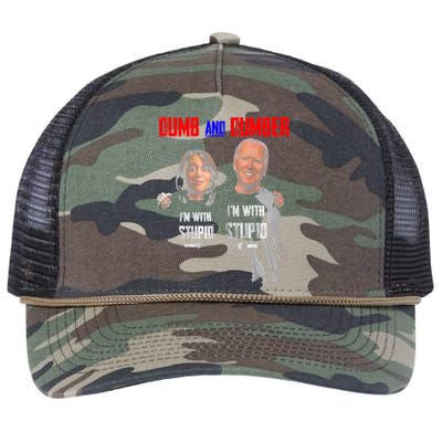 Dumb And Dumber Haris and Biden Vote For Trump 2024 Retro Rope Trucker Hat Cap