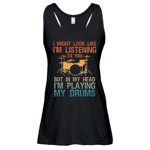 Drummer Art Drum Player Percussion Lover Ladies Essential Flowy Tank