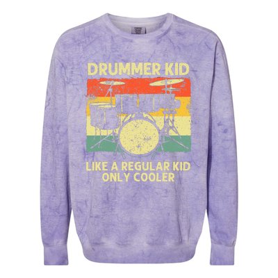 Drumming Art Drumline Drum Set Drummer Colorblast Crewneck Sweatshirt