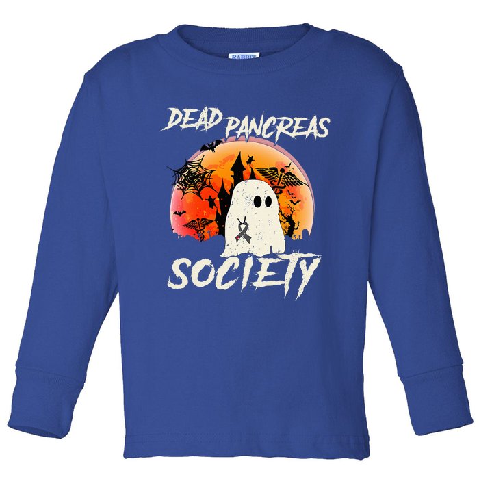 Diabetes Awareness Dead Pancreas Society Halloween Ghost Toddler Long Sleeve Shirt