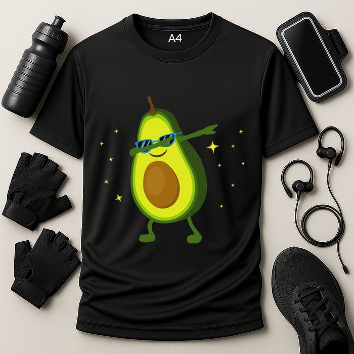 Dabbing Avocado Dabbing Fruit S Vegan Avocado Cooling Performance Crew T-Shirt