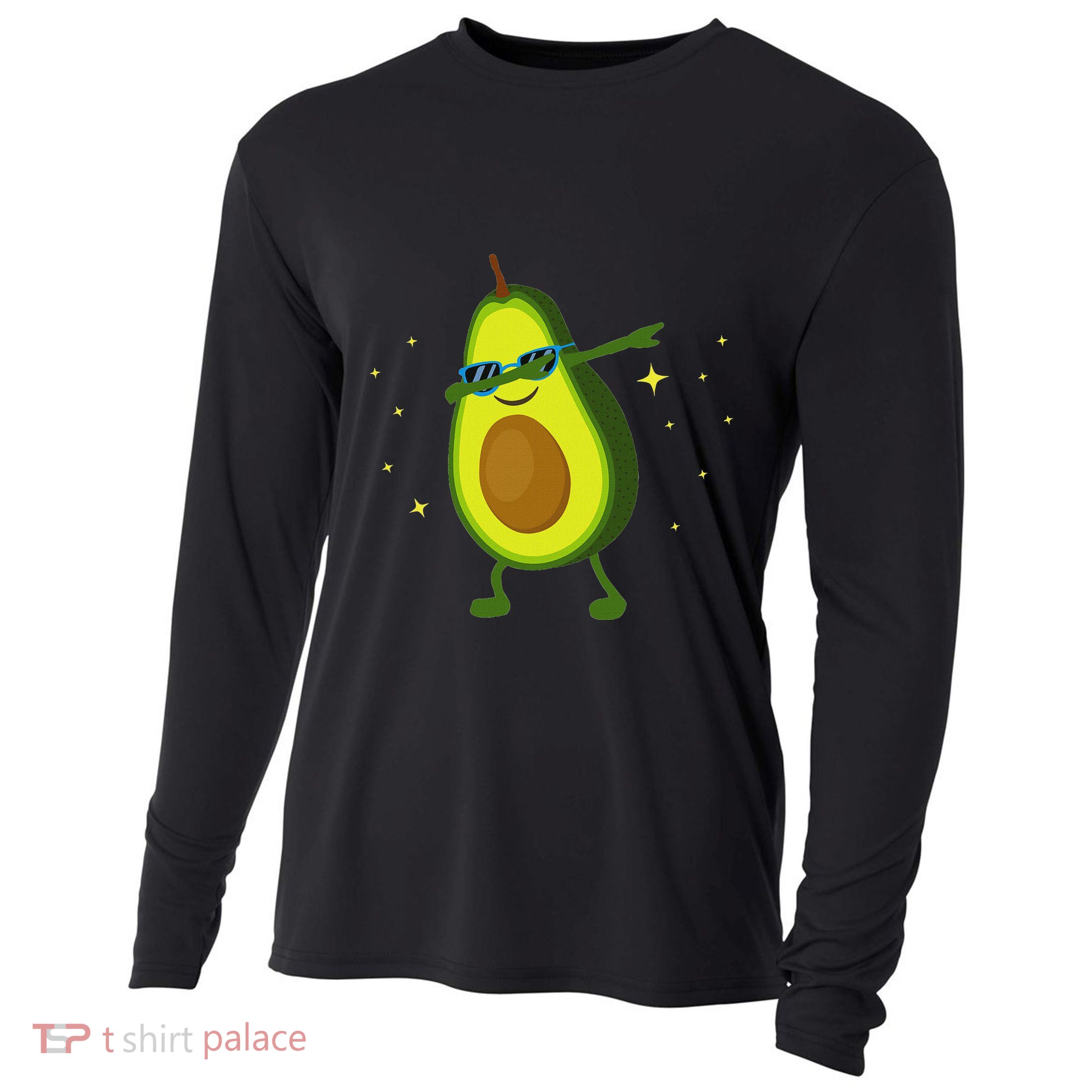 Dabbing Avocado Dabbing Fruit S Vegan Avocado Cooling Performance Long Sleeve Crew