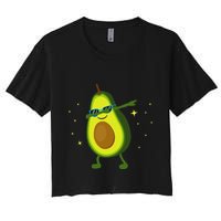 Dabbing Avocado Dabbing Fruit S Vegan Avocado Women's Crop Top Tee