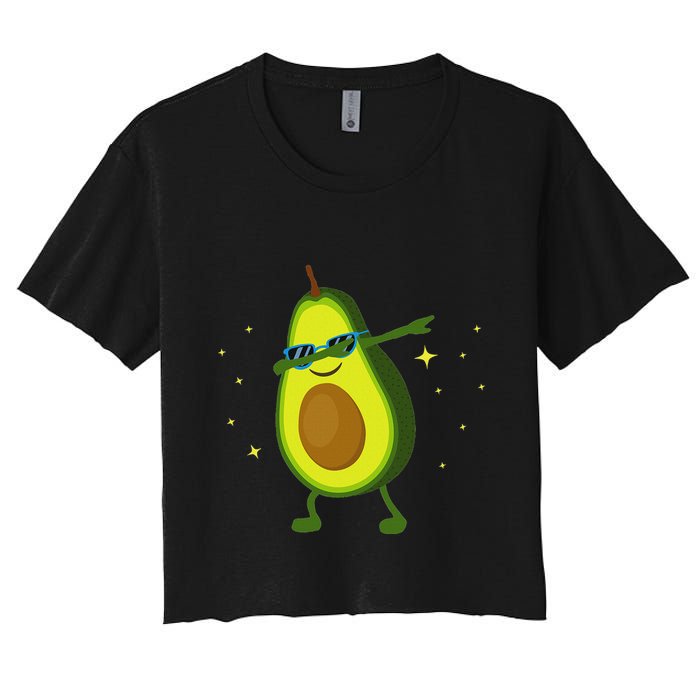 Dabbing Avocado Dabbing Fruit S Vegan Avocado Women's Crop Top Tee