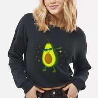 Dabbing Avocado Dabbing Fruit S Vegan Avocado Cropped Pullover Crew