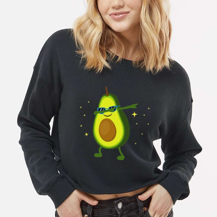 Dabbing Avocado Dabbing Fruit S Vegan Avocado Cropped Pullover Crew