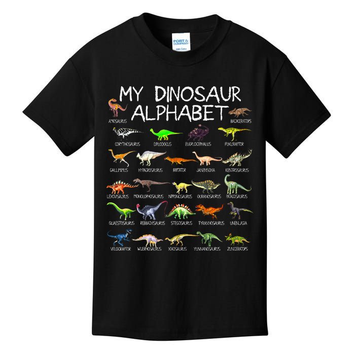 Dinosaur Alphabet Dino ABC For Kids Men Women Dinosaur Kids T-Shirt