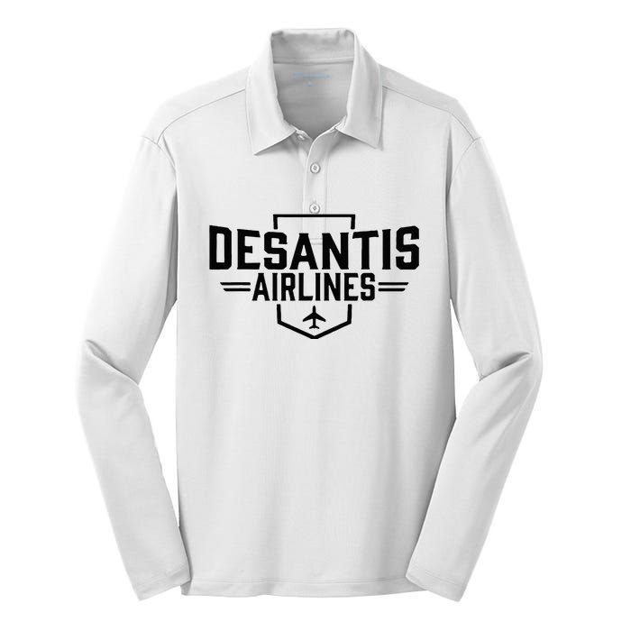 Desantis Airlines Silk Touch Performance Long Sleeve Polo