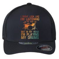 Drummer Art Drum Player Percussion Lover Flexfit Unipanel Trucker Cap