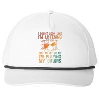 Drummer Art Drum Player Percussion Lover Snapback Five-Panel Rope Hat