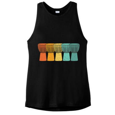 Djembe African Drums Retro Style Ladies PosiCharge Tri-Blend Wicking Tank