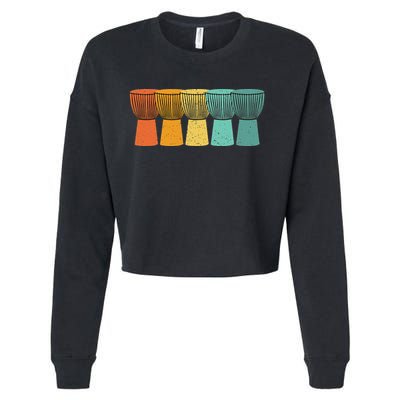 Djembe African Drums Retro Style Cropped Pullover Crew
