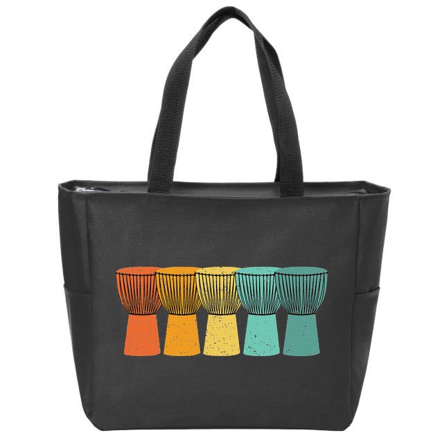 Djembe African Drums Retro Style Zip Tote Bag