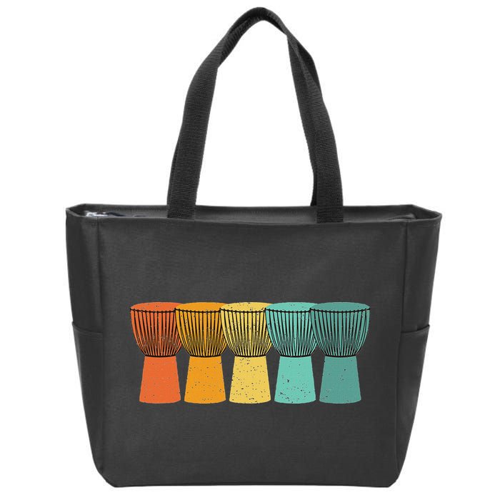 Djembe African Drums Retro Style Zip Tote Bag