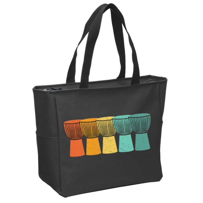 Djembe African Drums Retro Style Zip Tote Bag